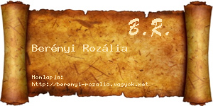 Berényi Rozália névjegykártya