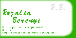 rozalia berenyi business card
